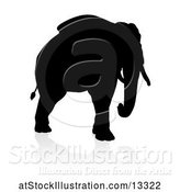 Vector Illustration of Silhouetted Elephant, with a Reflection on a White Background by AtStockIllustration