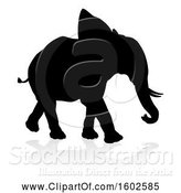 Vector Illustration of Silhouetted Elephant, with a Reflection on a White Background by AtStockIllustration