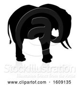 Vector Illustration of Silhouetted Elephant, with a Reflection on a White Background by AtStockIllustration