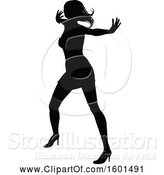 Vector Illustration of Silhouetted Female Dancer in Heels by AtStockIllustration