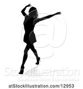 Vector Illustration of Silhouetted Female Dancer, with a Reflection or Shadow, on a White Background by AtStockIllustration