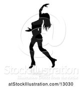 Vector Illustration of Silhouetted Female Dancer, with a Reflection or Shadow, on a White Background by AtStockIllustration