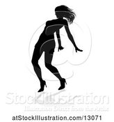 Vector Illustration of Silhouetted Female Dancer with a Reflection or Shadow, on a White Background by AtStockIllustration