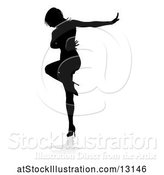 Vector Illustration of Silhouetted Female Dancer with a Reflection or Shadow, on a White Background by AtStockIllustration