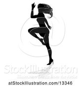 Vector Illustration of Silhouetted Female Dancer with a Reflection or Shadow, on a White Background by AtStockIllustration