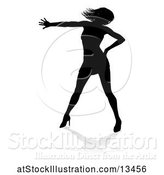 Vector Illustration of Silhouetted Female Dancer with a Reflection or Shadow, on a White Background by AtStockIllustration