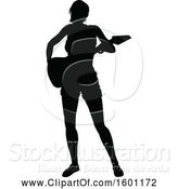 Vector Illustration of Silhouetted Female Guitarist by AtStockIllustration