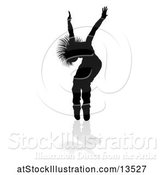 Vector Illustration of Silhouetted Female Hip Hop Dancer with a Reflection or Shadow, on a White Background by AtStockIllustration
