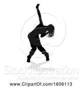 Vector Illustration of Silhouetted Female Hip Hop Dancer, with a Reflection or Shadow, on a White Background by AtStockIllustration