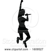 Vector Illustration of Silhouetted Female Singer by AtStockIllustration