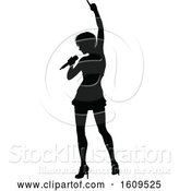 Vector Illustration of Silhouetted Female Singer by AtStockIllustration