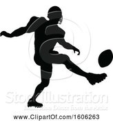 Vector Illustration of Silhouetted Football Player by AtStockIllustration