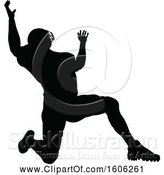 Vector Illustration of Silhouetted Football Player by AtStockIllustration