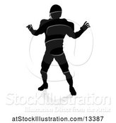 Vector Illustration of Silhouetted Football Player with a Reflection or Shadow, on a White Background by AtStockIllustration