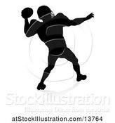 Vector Illustration of Silhouetted Football Player with a Reflection or Shadow, on a White Background by AtStockIllustration