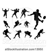 Vector Illustration of Silhouetted Football Players by AtStockIllustration