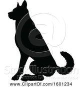 Vector Illustration of Silhouetted German Shepherd Dog by AtStockIllustration