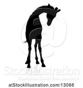 Vector Illustration of Silhouetted Giraffe, with a Reflection or Shadow, on a White Background by AtStockIllustration