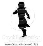 Vector Illustration of Silhouetted Girl, with a Reflection or Shadow, on a White Background by AtStockIllustration