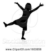 Vector Illustration of Silhouetted Girl, with a Reflection or Shadow, on a White Background by AtStockIllustration