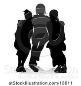 Vector Illustration of Silhouetted Group of Teens, with a Reflection or Shadow, on a White Background by AtStockIllustration