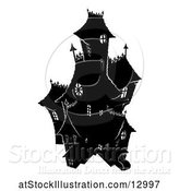 Vector Illustration of Silhouetted Haunted House by AtStockIllustration