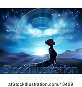 Vector Illustration of Silhouetted Lady in a Pilates Yoga Pose Against a Sunrise by AtStockIllustration