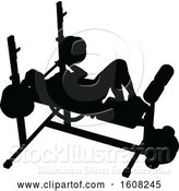 Vector Illustration of Silhouetted Lady Working out on a Bench Press by AtStockIllustration