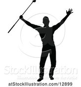 Vector Illustration of Silhouetted Male Golfer by AtStockIllustration