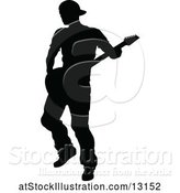 Vector Illustration of Silhouetted Male Guitarist by AtStockIllustration