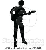 Vector Illustration of Silhouetted Male Guitarist by AtStockIllustration