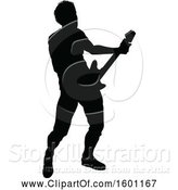 Vector Illustration of Silhouetted Male Guitarist by AtStockIllustration