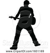 Vector Illustration of Silhouetted Male Guitarist by AtStockIllustration