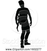 Vector Illustration of Silhouetted Male Guitarist by AtStockIllustration