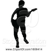 Vector Illustration of Silhouetted Male Guitarist by AtStockIllustration