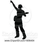 Vector Illustration of Silhouetted Male Guitarist by AtStockIllustration