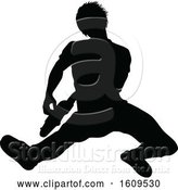 Vector Illustration of Silhouetted Male Guitarist by AtStockIllustration