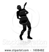 Vector Illustration of Silhouetted Male Guitarist, with a Reflection or Shadow, on a White Background by AtStockIllustration