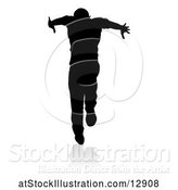 Vector Illustration of Silhouetted Male Hip Hop Dancer, with a Reflection or Shadow, on a White Background by AtStockIllustration