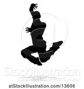 Vector Illustration of Silhouetted Male Hip Hop Dancer with a Reflection or Shadow, on a White Background by AtStockIllustration