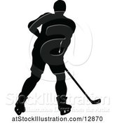 Vector Illustration of Silhouetted Male Ice Hockey Player by AtStockIllustration