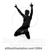 Vector Illustration of Silhouetted Male Musician, with a Reflection or Shadow, on a White Background by AtStockIllustration