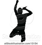 Vector Illustration of Silhouetted Male Singer by AtStockIllustration