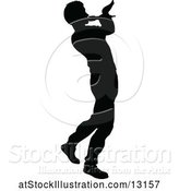 Vector Illustration of Silhouetted Male Singer by AtStockIllustration