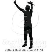 Vector Illustration of Silhouetted Male Singer by AtStockIllustration