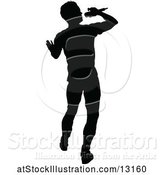 Vector Illustration of Silhouetted Male Singer by AtStockIllustration