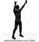 Vector Illustration of Silhouetted Male Singer by AtStockIllustration