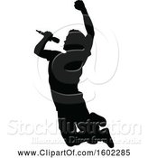 Vector Illustration of Silhouetted Male Singer by AtStockIllustration