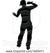 Vector Illustration of Silhouetted Male Singer by AtStockIllustration