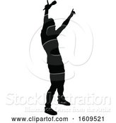 Vector Illustration of Silhouetted Male Singer by AtStockIllustration